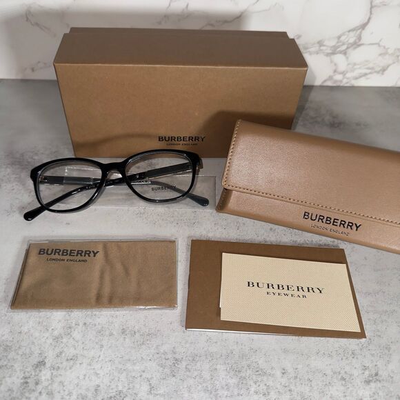 BURBERRY BE 2172 3001 Black Round Eyeglasses 52mm - Picture 2 of 10